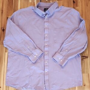 Mens Stafford Lavender Purple Button Front Dress Shirt - Size XXL 18-18.5